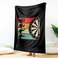 Funny Bigfoot Dart Player Crytid Sunset Retro Vintage Throw Blanket Dartist Gift - Wonder Print Shop