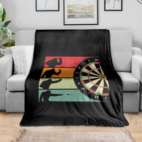 Funny Bigfoot Dart Player Crytid Sunset Retro Vintage Throw Blanket Dartist Gift - Wonder Print Shop