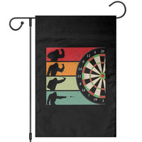 Funny Bigfoot Dart Player Crytid Sunset Retro Vintage Garden Flag Dartist Gift - Wonder Print Shop