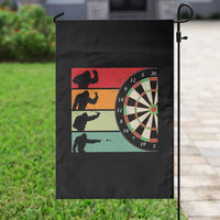 Funny Bigfoot Dart Player Crytid Sunset Retro Vintage Garden Flag Dartist Gift - Wonder Print Shop