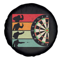 Funny Bigfoot Dart Player Crytid Sunset Retro Vintage Spare Tire Cover Dartist Gift - Wonder Print Shop