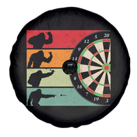 Funny Bigfoot Dart Player Crytid Sunset Retro Vintage Spare Tire Cover Dartist Gift - Wonder Print Shop