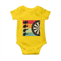 Funny Bigfoot Dart Player Crytid Sunset Retro Vintage Baby Onesie Dartist Gift - Wonder Print Shop