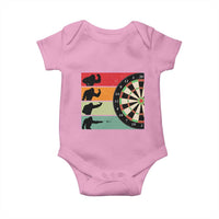 Funny Bigfoot Dart Player Crytid Sunset Retro Vintage Baby Onesie Dartist Gift - Wonder Print Shop