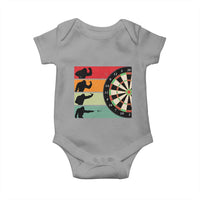 Funny Bigfoot Dart Player Crytid Sunset Retro Vintage Baby Onesie Dartist Gift - Wonder Print Shop