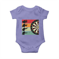 Funny Bigfoot Dart Player Crytid Sunset Retro Vintage Baby Onesie Dartist Gift - Wonder Print Shop