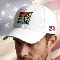 Funny Bigfoot Dart Player Crytid Sunset Retro Vintage Baseball Cap Dartist Gift