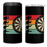 Funny Bigfoot Dart Player Crytid Sunset Retro Vintage 4 in 1 Can Cooler Tumbler Dartist Gift - Wonder Print Shop