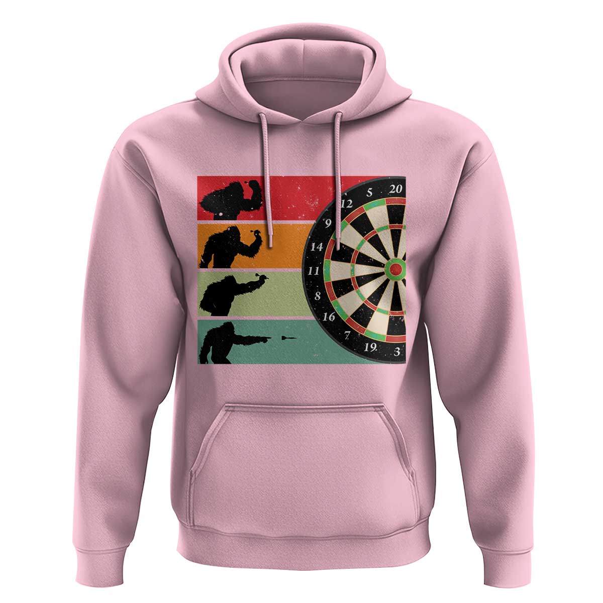 Funny Bigfoot Dart Player Crytid Sunset Retro Vintage Hoodie Dartist Gift - Wonder Print Shop