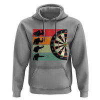 Funny Bigfoot Dart Player Crytid Sunset Retro Vintage Hoodie Dartist Gift - Wonder Print Shop