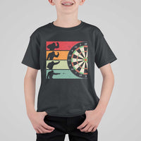 Funny Bigfoot Dart Player Crytid Sunset Retro Vintage T Shirt For Kid Dartist Gift - Wonder Print Shop