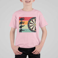 Funny Bigfoot Dart Player Crytid Sunset Retro Vintage T Shirt For Kid Dartist Gift - Wonder Print Shop