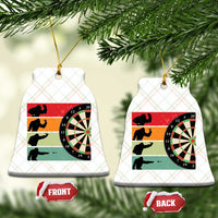 Funny Bigfoot Dart Player Crytid Sunset Retro Vintage Ceramic Ornament Dartist Gift - Wonder Print Shop