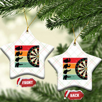 Funny Bigfoot Dart Player Crytid Sunset Retro Vintage Ceramic Ornament Dartist Gift - Wonder Print Shop