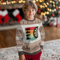 Funny Bigfoot Dart Player Crytid Sunset Retro Vintage Ugly Christmas Sweater Dartist Gift - Wonder Print Shop