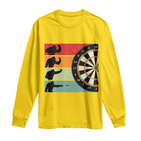 Funny Bigfoot Dart Player Crytid Sunset Retro Vintage Long Sleeve Shirt Dartist Gift - Wonder Print Shop