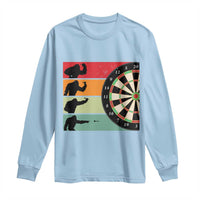 Funny Bigfoot Dart Player Crytid Sunset Retro Vintage Long Sleeve Shirt Dartist Gift - Wonder Print Shop