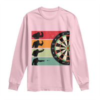 Funny Bigfoot Dart Player Crytid Sunset Retro Vintage Long Sleeve Shirt Dartist Gift - Wonder Print Shop