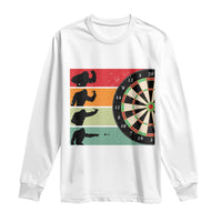 Funny Bigfoot Dart Player Crytid Sunset Retro Vintage Long Sleeve Shirt Dartist Gift - Wonder Print Shop