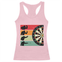 Funny Bigfoot Dart Player Crytid Sunset Retro Vintage Racerback Tank Top Dartist Gift - Wonder Print Shop