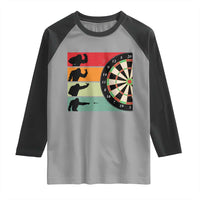 Funny Bigfoot Dart Player Crytid Sunset Retro Vintage Raglan Shirt Dartist Gift - Wonder Print Shop