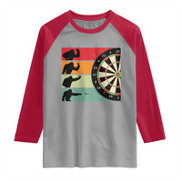 Funny Bigfoot Dart Player Crytid Sunset Retro Vintage Raglan Shirt Dartist Gift - Wonder Print Shop