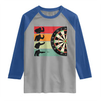 Funny Bigfoot Dart Player Crytid Sunset Retro Vintage Raglan Shirt Dartist Gift - Wonder Print Shop