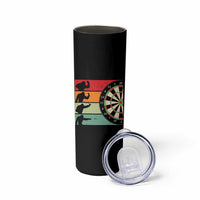 Funny Bigfoot Dart Player Crytid Sunset Retro Vintage Skinny Tumbler Dartist Gift - Wonder Print Shop