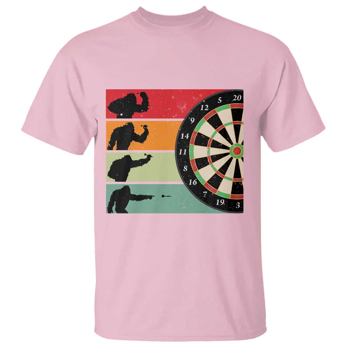 Funny Bigfoot Dart Player Crytid Sunset Retro Vintage T Shirt Dartist Gift - Wonder Print Shop