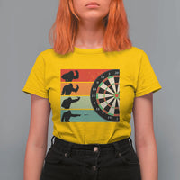 Funny Bigfoot Dart Player Crytid Sunset Retro Vintage T Shirt For Women Dartist Gift - Wonder Print Shop