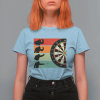 Funny Bigfoot Dart Player Crytid Sunset Retro Vintage T Shirt For Women Dartist Gift - Wonder Print Shop