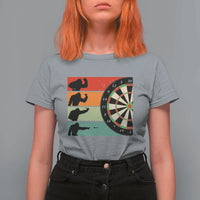 Funny Bigfoot Dart Player Crytid Sunset Retro Vintage T Shirt For Women Dartist Gift - Wonder Print Shop