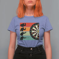 Funny Bigfoot Dart Player Crytid Sunset Retro Vintage T Shirt For Women Dartist Gift - Wonder Print Shop