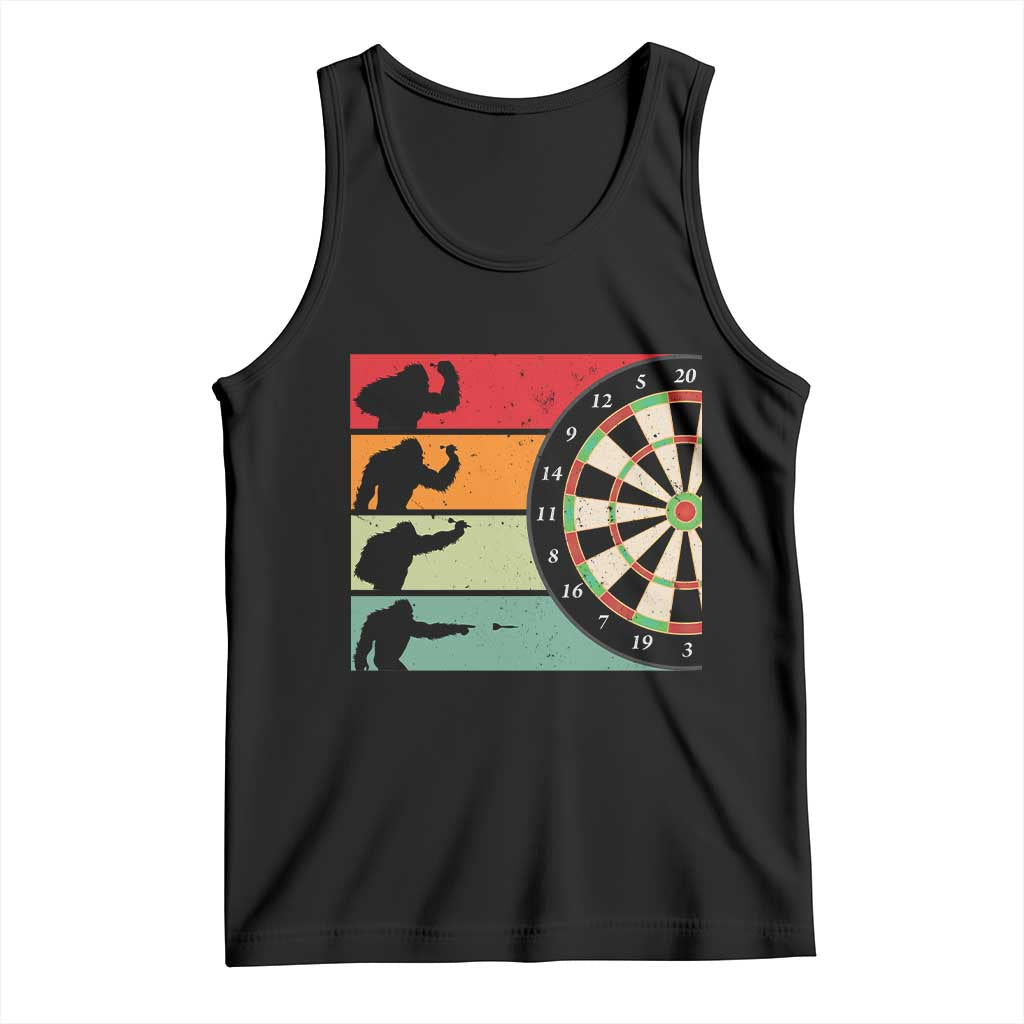 Funny Bigfoot Dart Player Crytid Sunset Retro Vintage Tank Top Dartist Gift - Wonder Print Shop