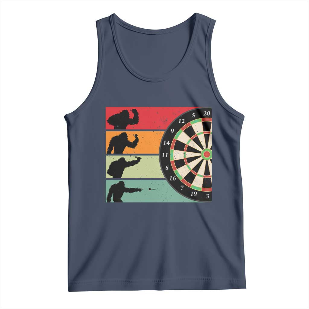 Funny Bigfoot Dart Player Crytid Sunset Retro Vintage Tank Top Dartist Gift - Wonder Print Shop