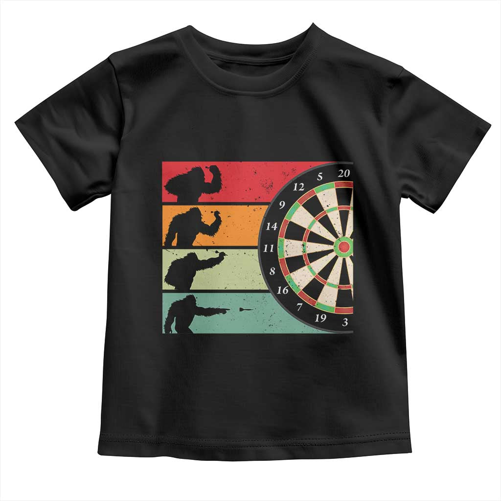 Funny Bigfoot Dart Player Crytid Sunset Retro Vintage Toddler T Shirt Dartist Gift - Wonder Print Shop