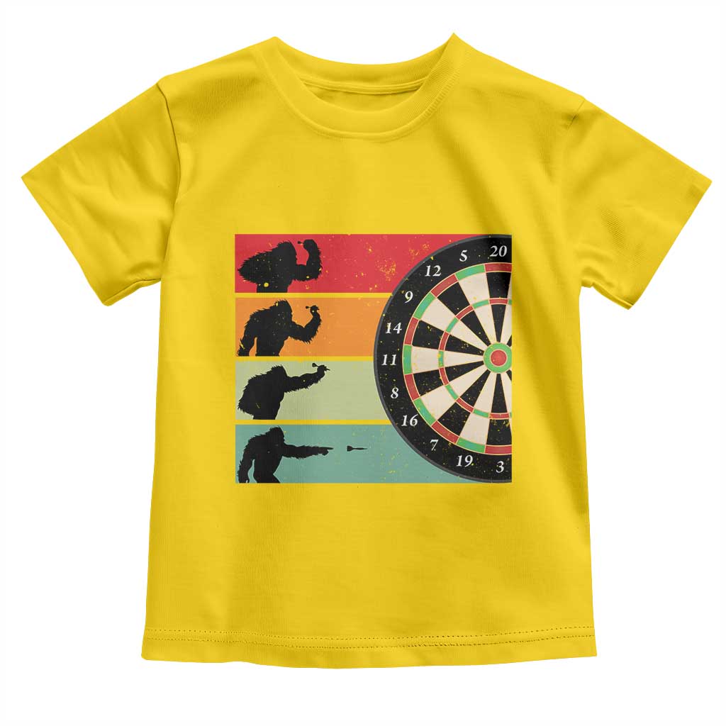 Funny Bigfoot Dart Player Crytid Sunset Retro Vintage Toddler T Shirt Dartist Gift - Wonder Print Shop