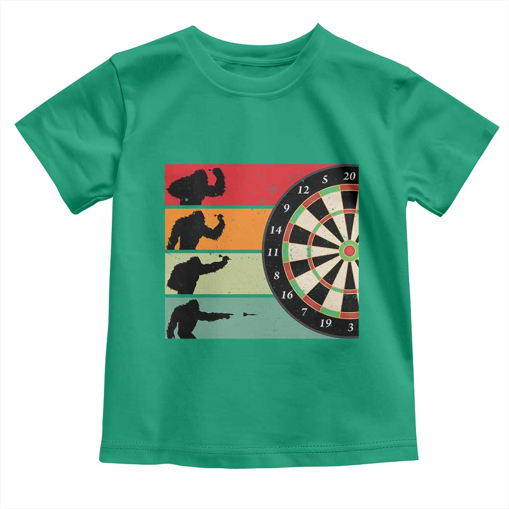 Funny Bigfoot Dart Player Crytid Sunset Retro Vintage Toddler T Shirt Dartist Gift - Wonder Print Shop