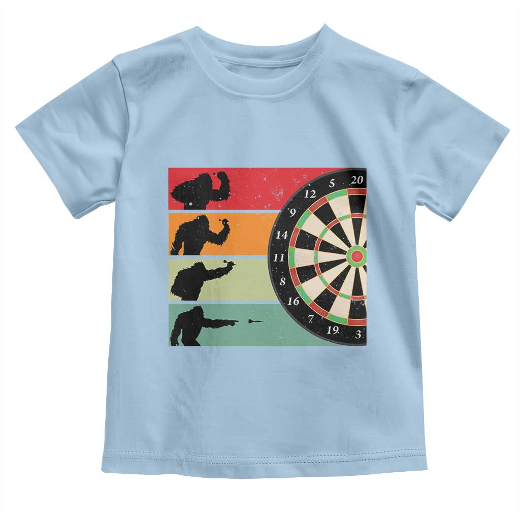 Funny Bigfoot Dart Player Crytid Sunset Retro Vintage Toddler T Shirt Dartist Gift - Wonder Print Shop