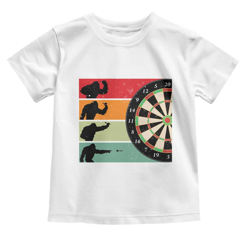 Funny Bigfoot Dart Player Crytid Sunset Retro Vintage Toddler T Shirt Dartist Gift - Wonder Print Shop
