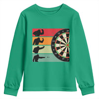 Funny Bigfoot Dart Player Crytid Sunset Retro Vintage Youth Sweatshirt Dartist Gift - Wonder Print Shop
