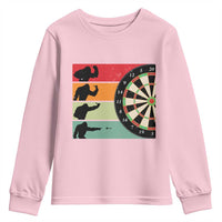 Funny Bigfoot Dart Player Crytid Sunset Retro Vintage Youth Sweatshirt Dartist Gift - Wonder Print Shop