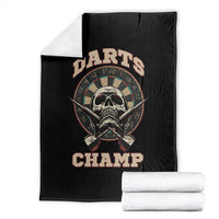 Darts Player Champion Throw Blanket Skull Dartboard Retro Style - Wonder Print Shop