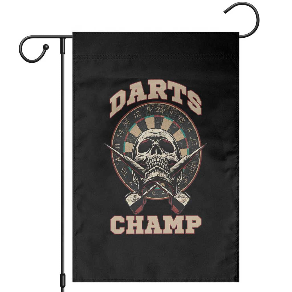 Darts Player Champion Garden Flag Skull Dartboard Retro Style - Wonder Print Shop