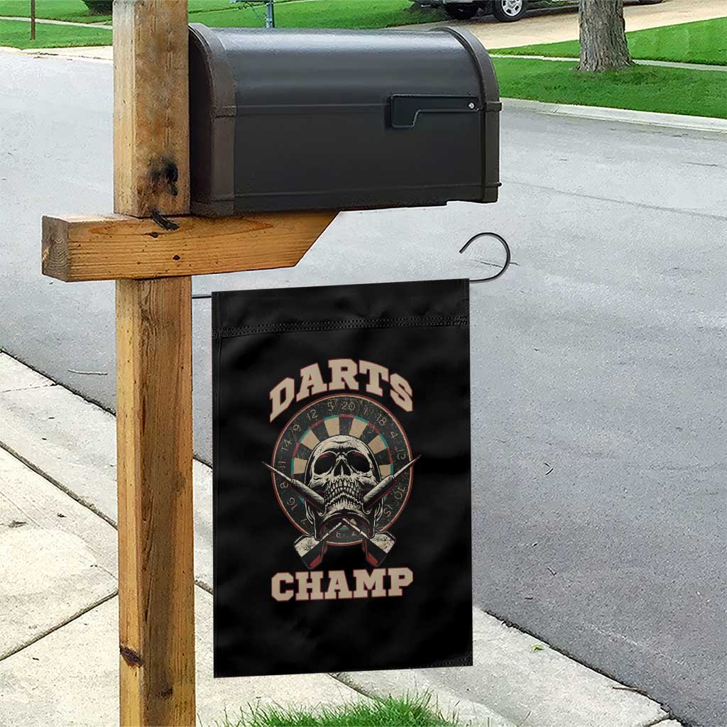 Darts Player Champion Garden Flag Skull Dartboard Retro Style - Wonder Print Shop