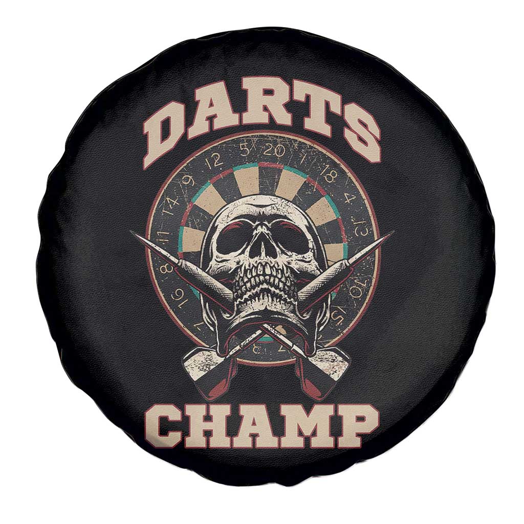Darts Player Champion Spare Tire Cover Skull Dartboard Retro Style - Wonder Print Shop