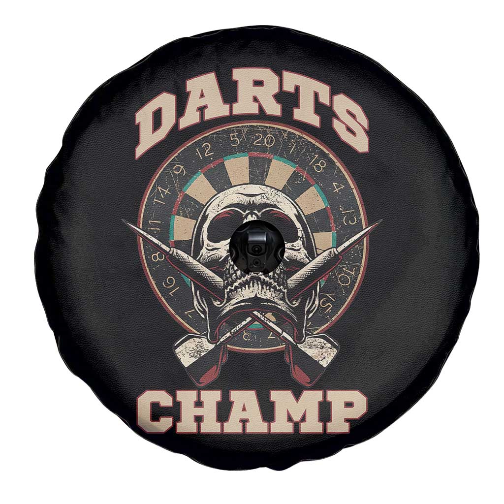 Darts Player Champion Spare Tire Cover Skull Dartboard Retro Style - Wonder Print Shop
