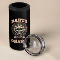 Darts Player Champion 4 in 1 Can Cooler Tumbler Skull Dartboard Retro Style - Wonder Print Shop
