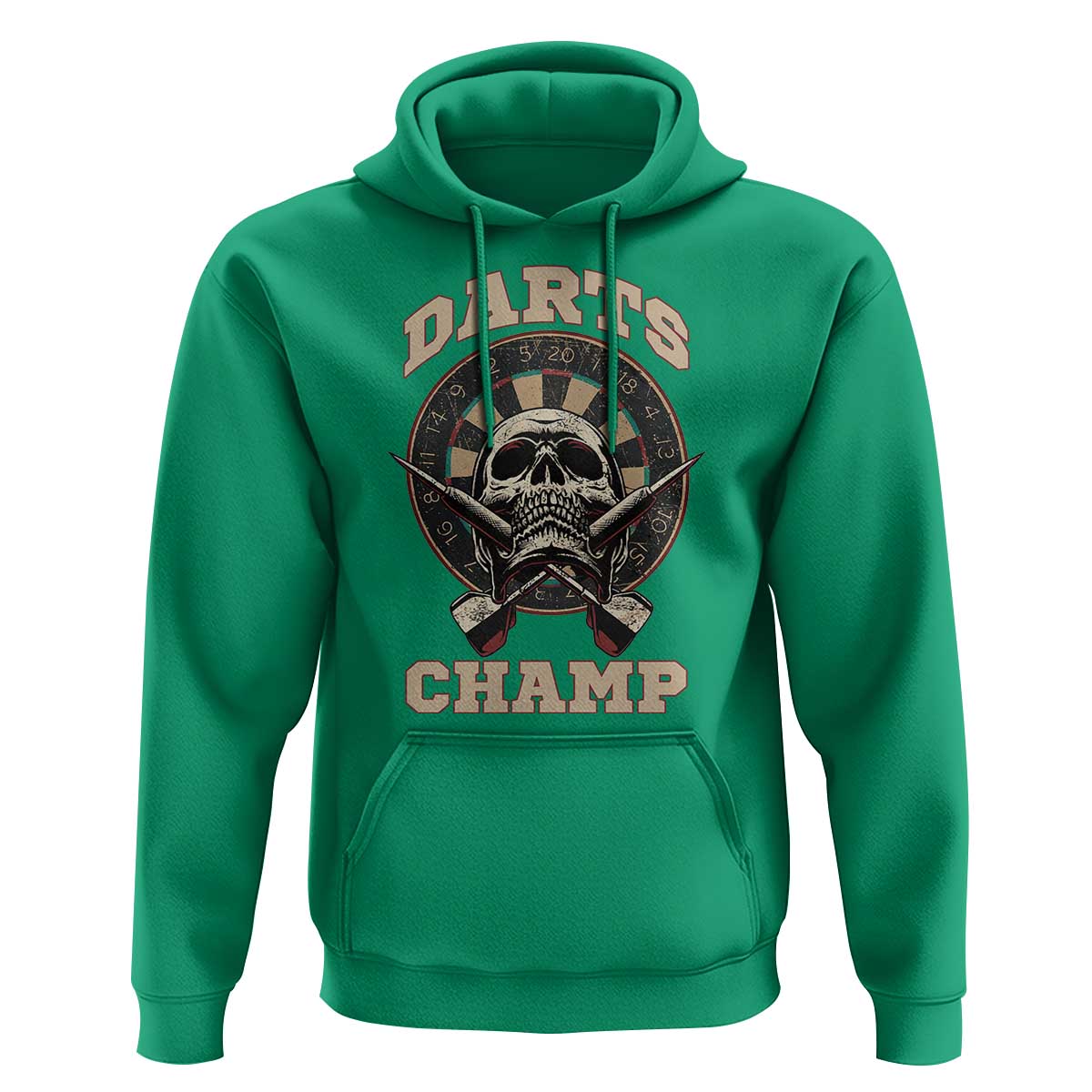 Darts Player Champion Hoodie Skull Dartboard Retro Style - Wonder Print Shop