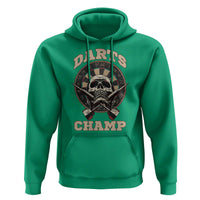 Darts Player Champion Hoodie Skull Dartboard Retro Style - Wonder Print Shop